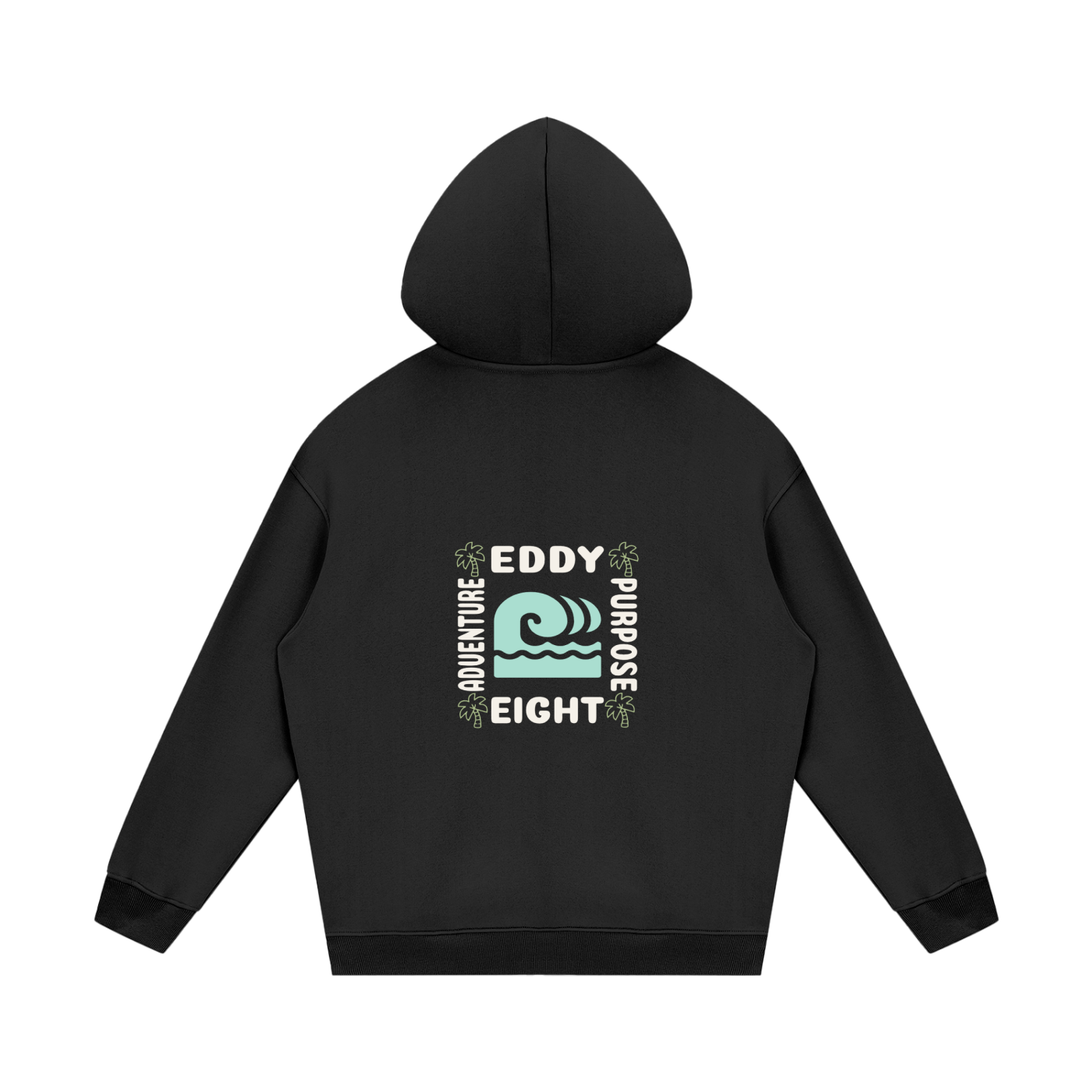Streetwear Unisex Fleece Hoodie~ 3 waves logo