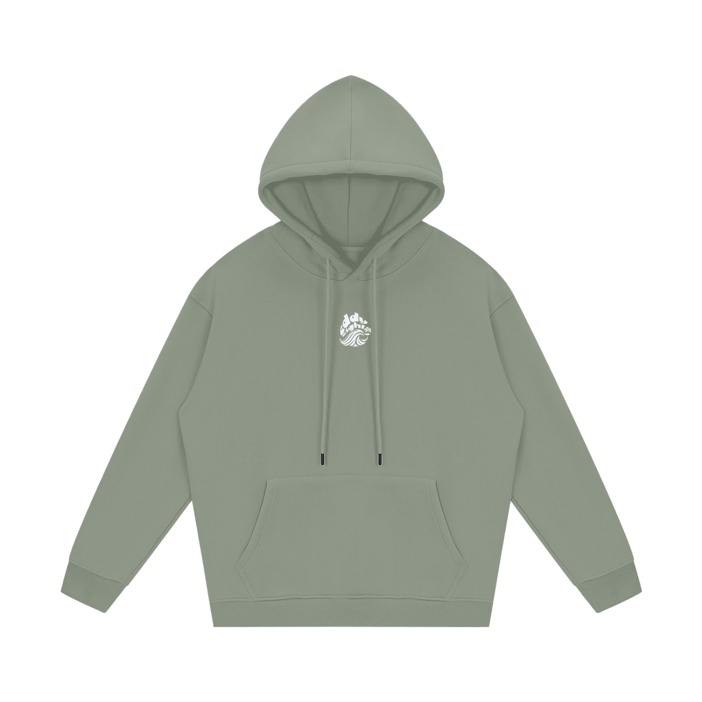 Streetwear Unisex Fleece Hoodie~ wave center logo