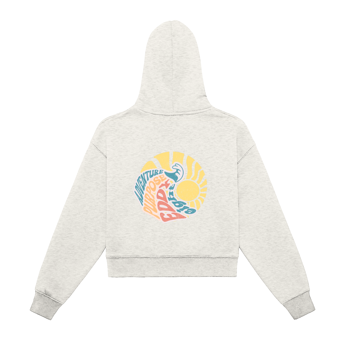 Fleeced Zip-Up Cropped Hoodie