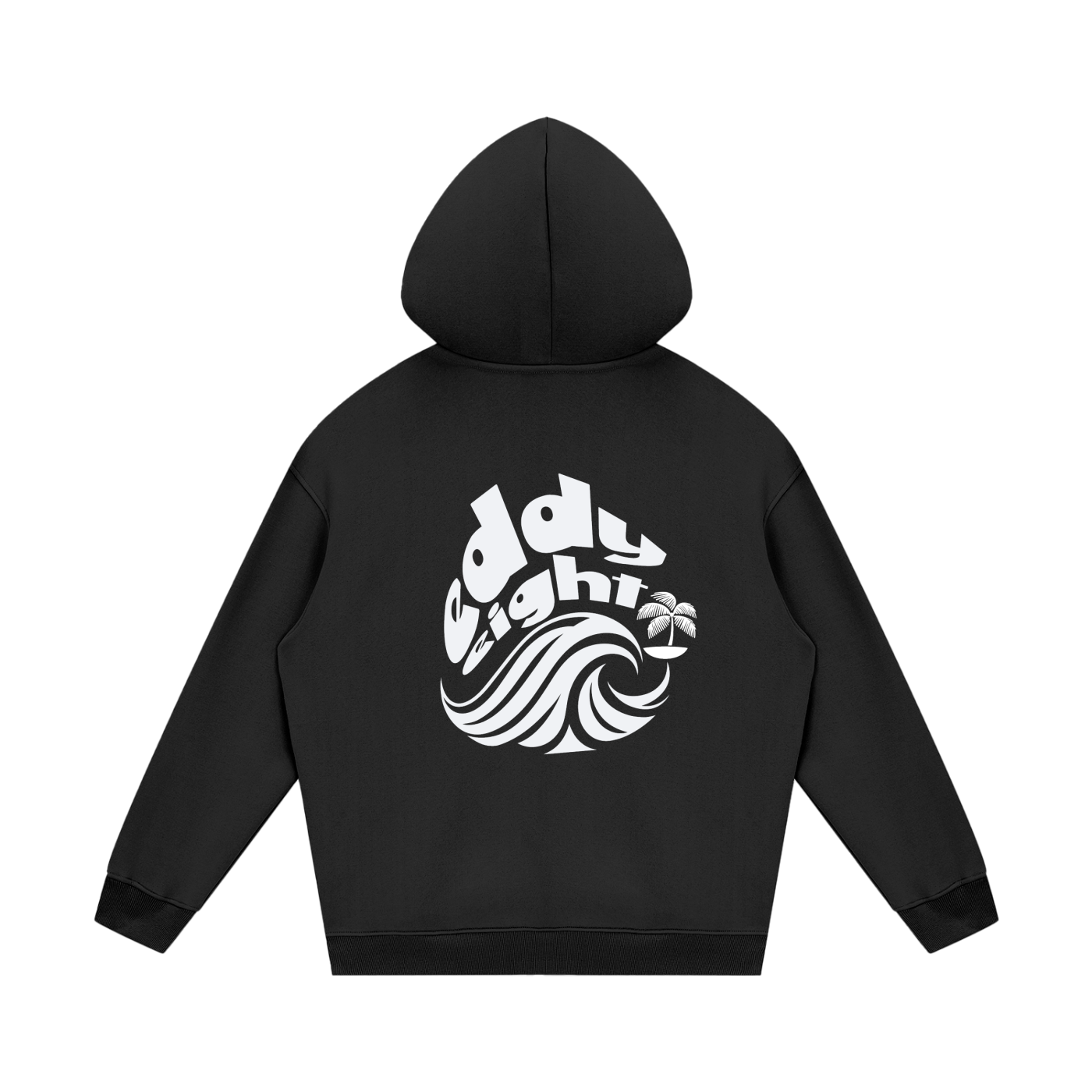 Streetwear Unisex Fleece Hoodie~ wave center logo