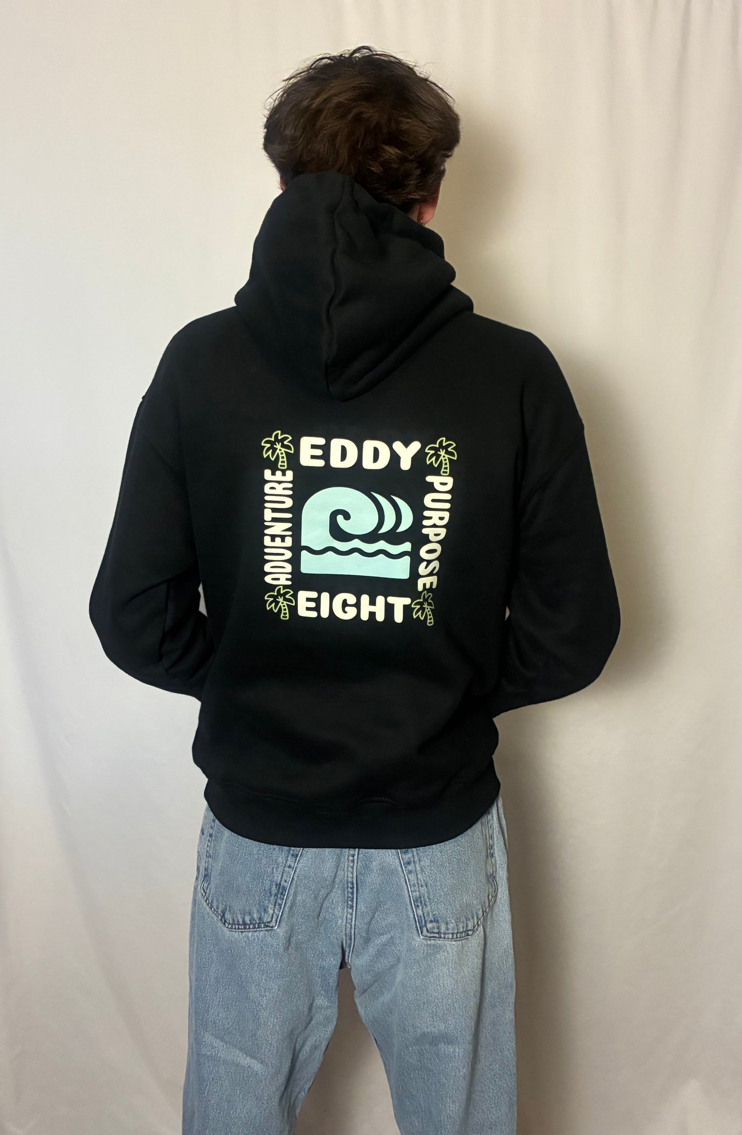 Streetwear Unisex Fleece Hoodie~ 3 waves logo