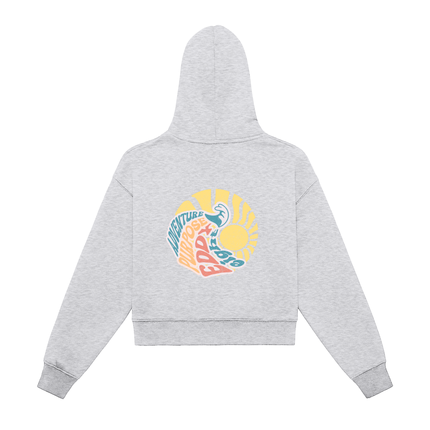 Fleeced Zip-Up Cropped Hoodie