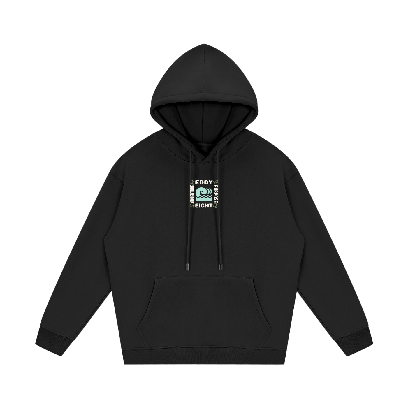 Streetwear Unisex Fleece Hoodie~ 3 waves logo