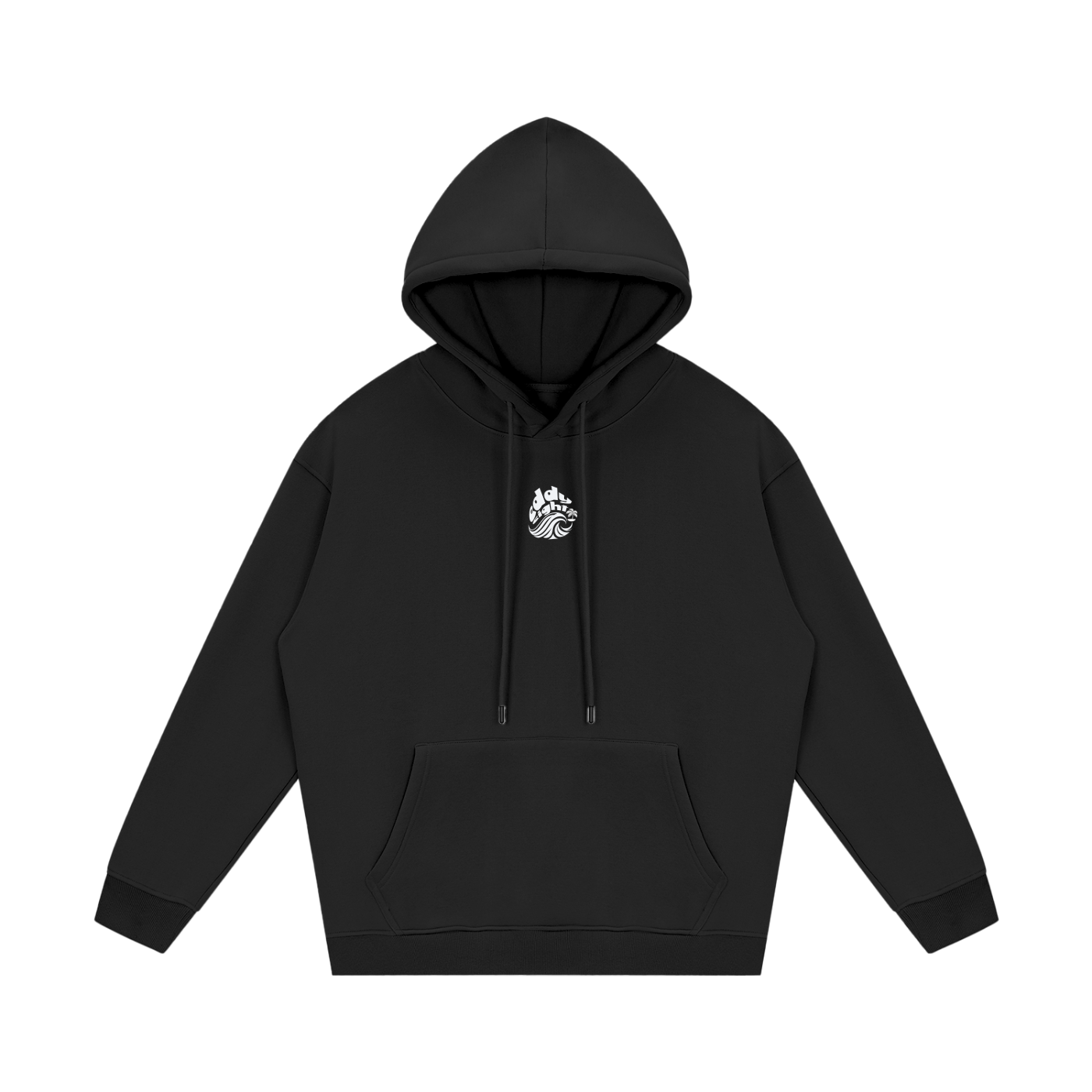 Streetwear Unisex Fleece Hoodie~ wave center logo